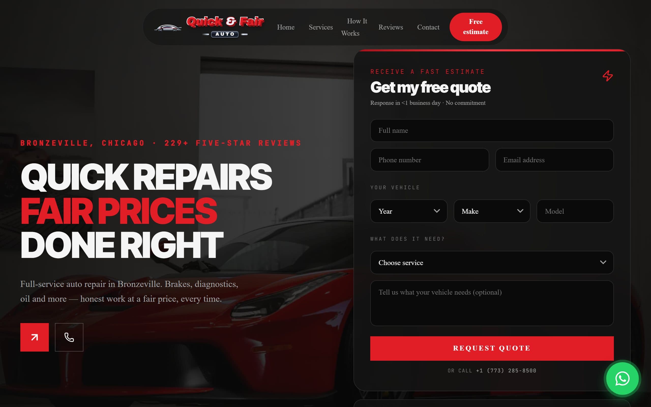 Sitio web de Quick & Fair Auto Repair